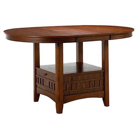 Mission Oval Counter Height Pub Table with Storage Base
